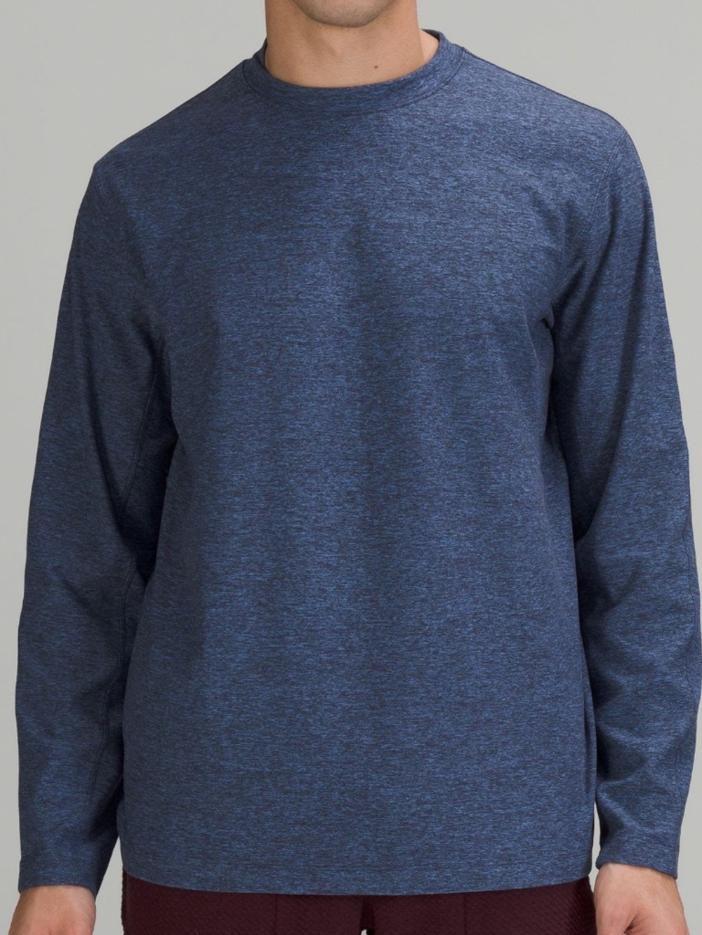 Lululemon Rulu Mock Neck Long Sleeve Shirt, Heathered Blue Nile